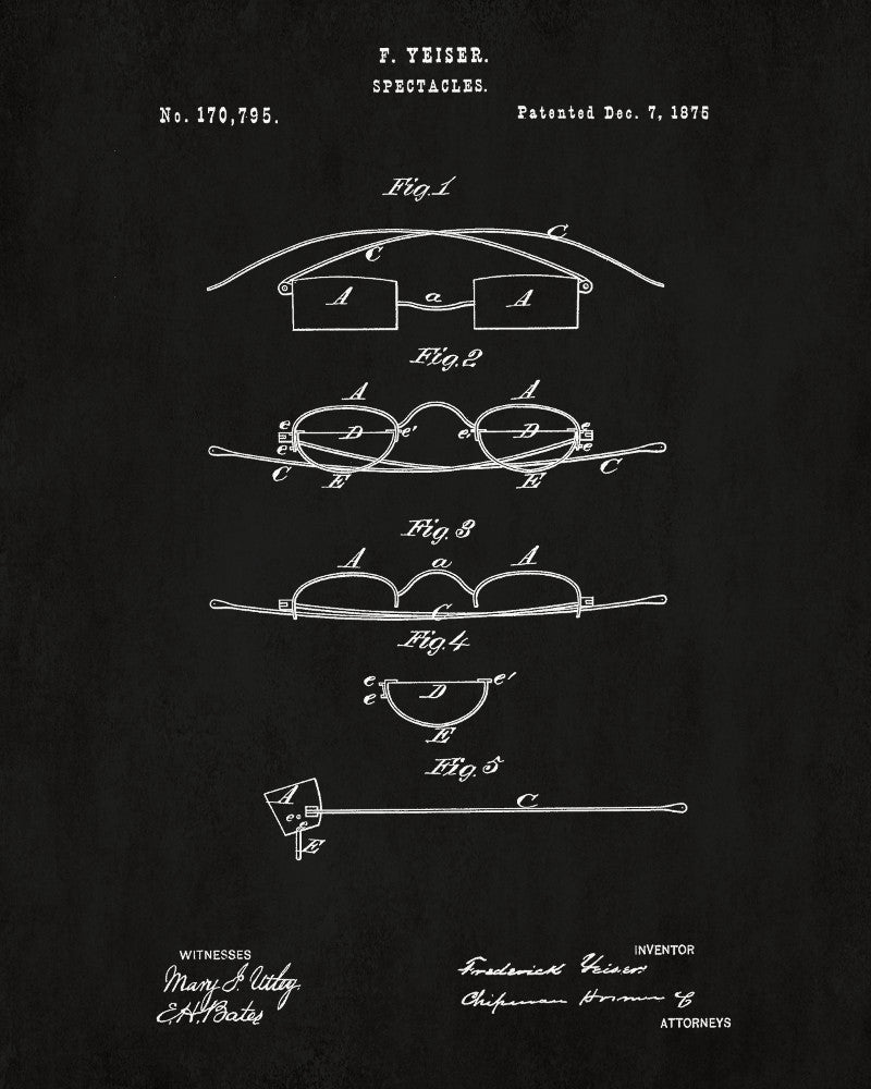 Spectacles Patent Print Eye Glasses Poster Optician Wall Art - OnTrendAndFab