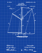 Nautical Poster Spinnaker Sail Patent Art Sailing Boat Print
