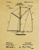 Nautical Poster Spinnaker Sail Patent Art Sailing Boat Print