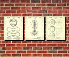 Sports Ball Patent Prints Set 3 Sports Blueprint Posters