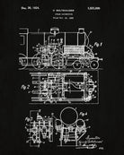 Locomotive Patent Print Steam Train Poster Salon Wall Art - OnTrendAndFab