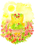 Summer Elephant Cute Children's Nursery Wall Art Print