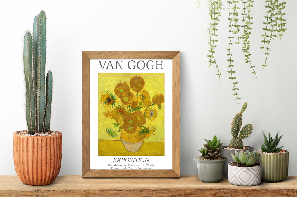 Vincent Van Gogh Exhibition Poster, Sunflowers High Quality Print