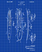 Surfboard Patent Print Sports Blueprint Poster Wall Art
