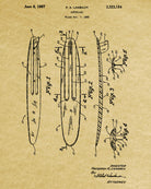 Surfboard Patent Print Sports Blueprint Poster Wall Art