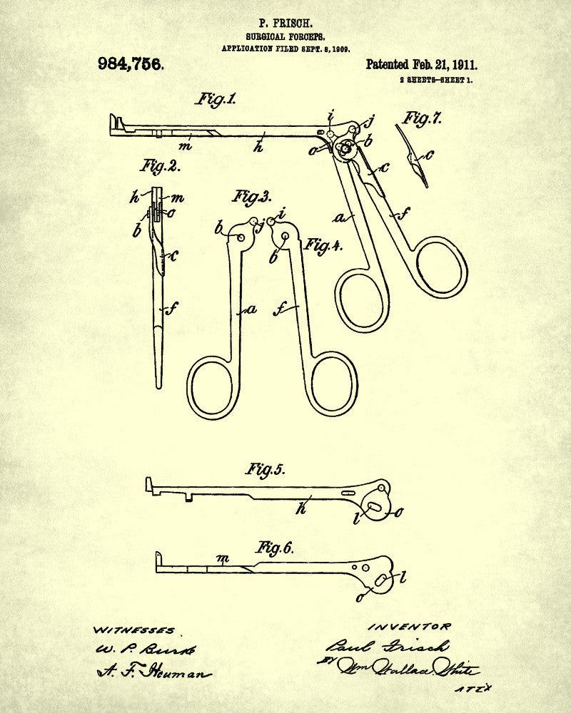 Medical Patent Poster Surgical Forceps Wall Art Print - OnTrendAndFab