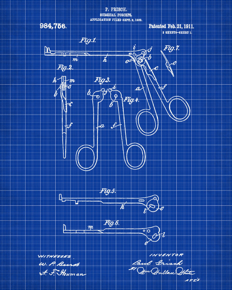 Medical Patent Poster Surgical Forceps Wall Art Print - OnTrendAndFab