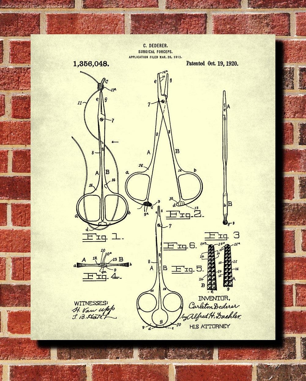 Medical Patent Print Surgical Forceps Wall Art Poster - OnTrendAndFab