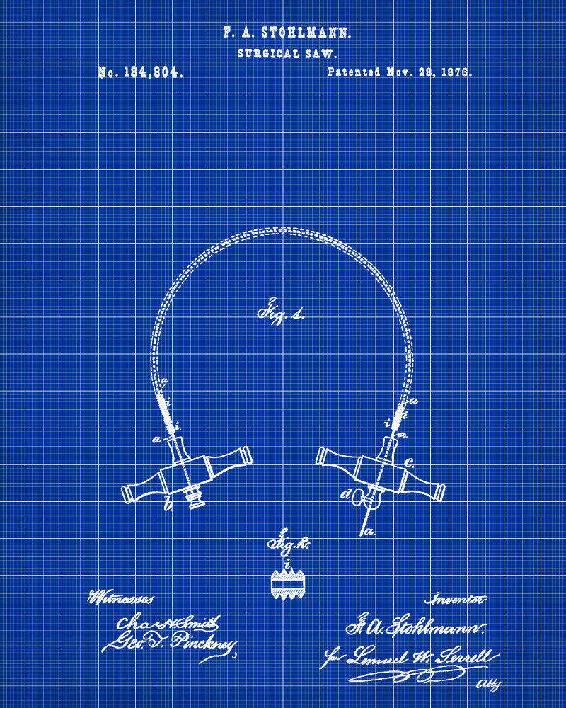 Medical Patent Poster Surgical Saw Wall Art Print - OnTrendAndFab