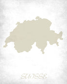Switzerland Map Print Outline Wall Map