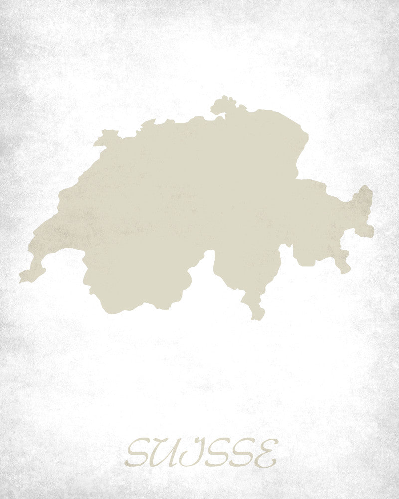 Switzerland Map Print Outline Wall Map
