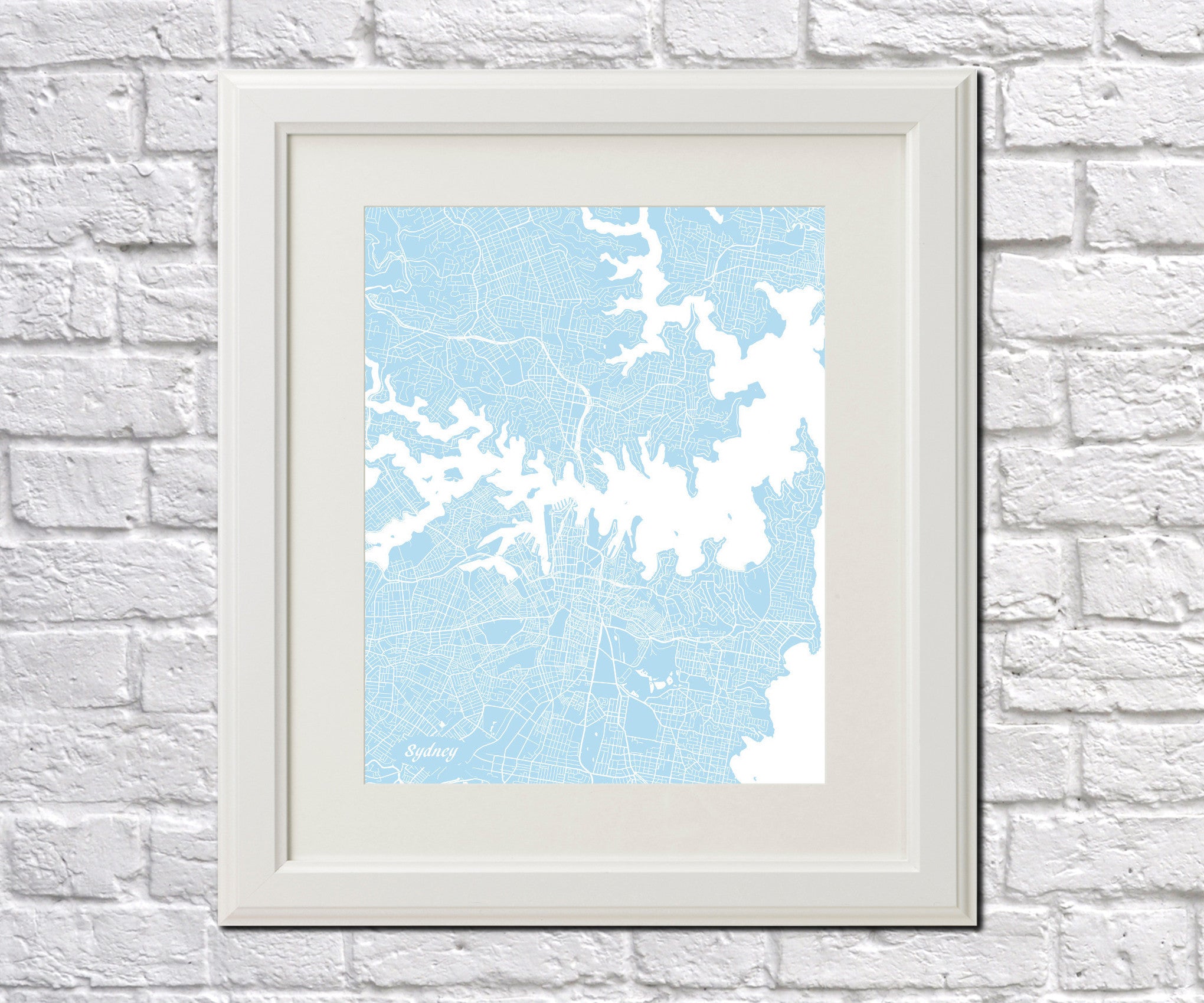 Sydney City Street Map Print Feature Wall Art Poster