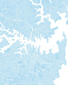 Sydney City Street Map Print Feature Wall Art Poster