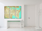 Sydney Street Map 3 Panel Canvas Wall Map