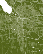 Syracuse City Street Map Print Feature Wall Art Poster