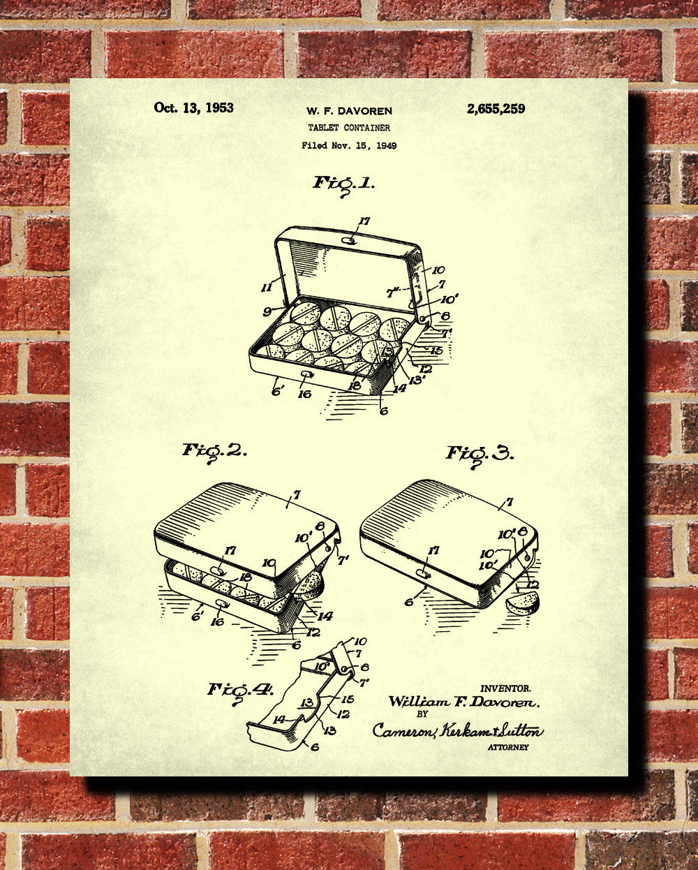 Pharmacy Patent Print Pill Box Wall Art Poster - OnTrendAndFab