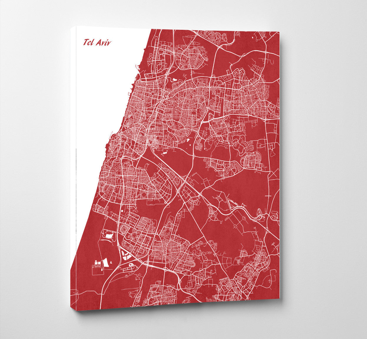 Tel Aviv City Street Map Print Feature Wall Art Poster