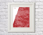 Tel Aviv City Street Map Print Feature Wall Art Poster