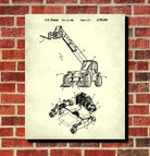 Telehandler Forklift Patent Print Construction Equipment Poster