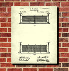 Tennis Net Patent Print Sports Blueprint Poster