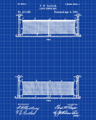 Tennis Net Patent Print Sports Blueprint Poster