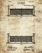 Tennis Net Patent Print Sports Blueprint Poster