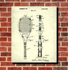 Tennis Rackets Patent Print Sports Blueprint Poster