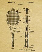Tennis Rackets Patent Print Sports Blueprint Poster