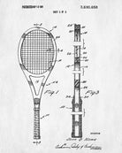 Tennis Rackets Patent Print Sports Blueprint Poster