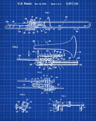 Tenor Trombone Patent Print Orchestra Musical Instrument Poster