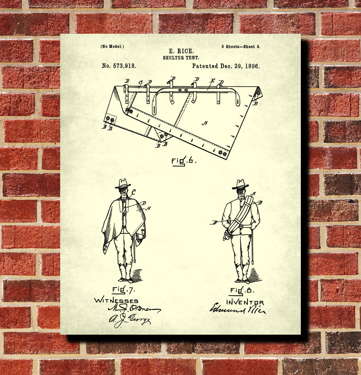Camping Patent Print, Tent Poster, Trekking Wall Art