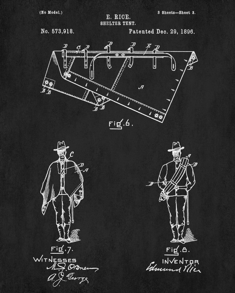 Camping Patent Print, Tent Poster, Trekking Wall Art