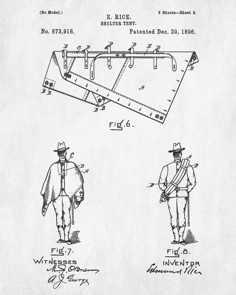 Camping Patent Print, Tent Poster, Trekking Wall Art