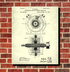 Nikola Tesla Blueprint Vintage Patent Print Electrical Design Poster