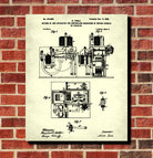 Nikola Tesla Blueprint Vintage Electrical Design Patent Print Poster