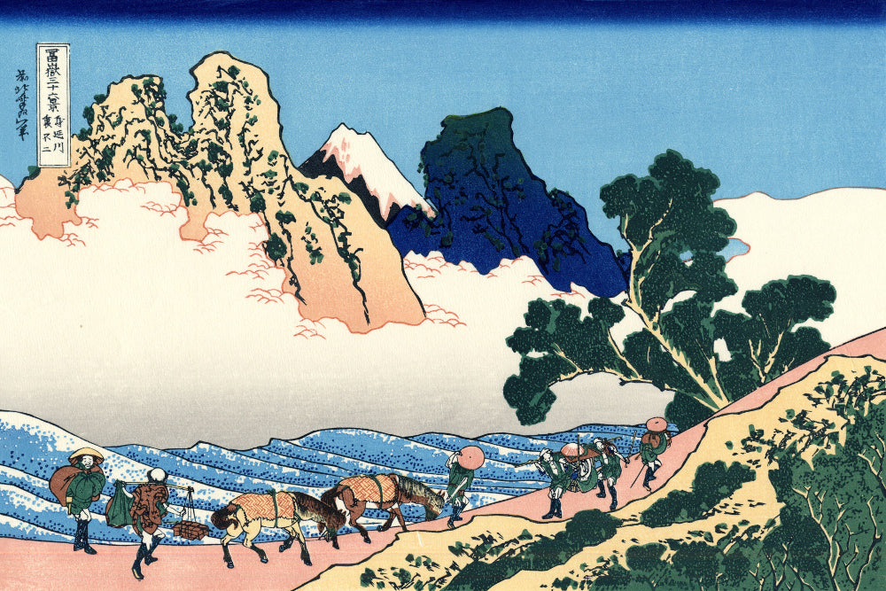 36 Views of Mount Fuji, The back of Fuji from the Minobu river, Katsushika Hokusai, Japanese Print