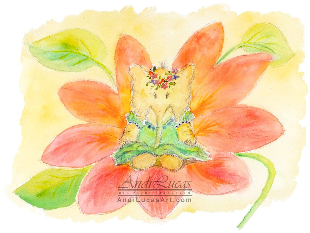 Thumbelina Elephant Cute Children's Nursery Wall Art Print