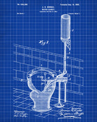 Toilet Blueprint Bathroom Art Patent Print Wall Art Poster - OnTrendAndFab