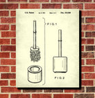 Toilet Brush Patent Print Bathroom Decor Blueprint Art Poster