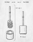 Toilet Brush Patent Print Bathroom Decor Blueprint Art Poster