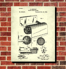 Toilet Paper Holder Patent Print Bathroom Wall Art Blueprint Art Poster