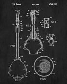 Toilet Plunger Patent Print Bathroom Decor Blueprint Art Poster