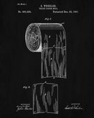 Toilet Paper Patent Print Bathroom Blueprint Wall Art Poster - OnTrendAndFab