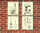 Toilet Wall Art Set of 4 Patent Prints Bathroom Decor