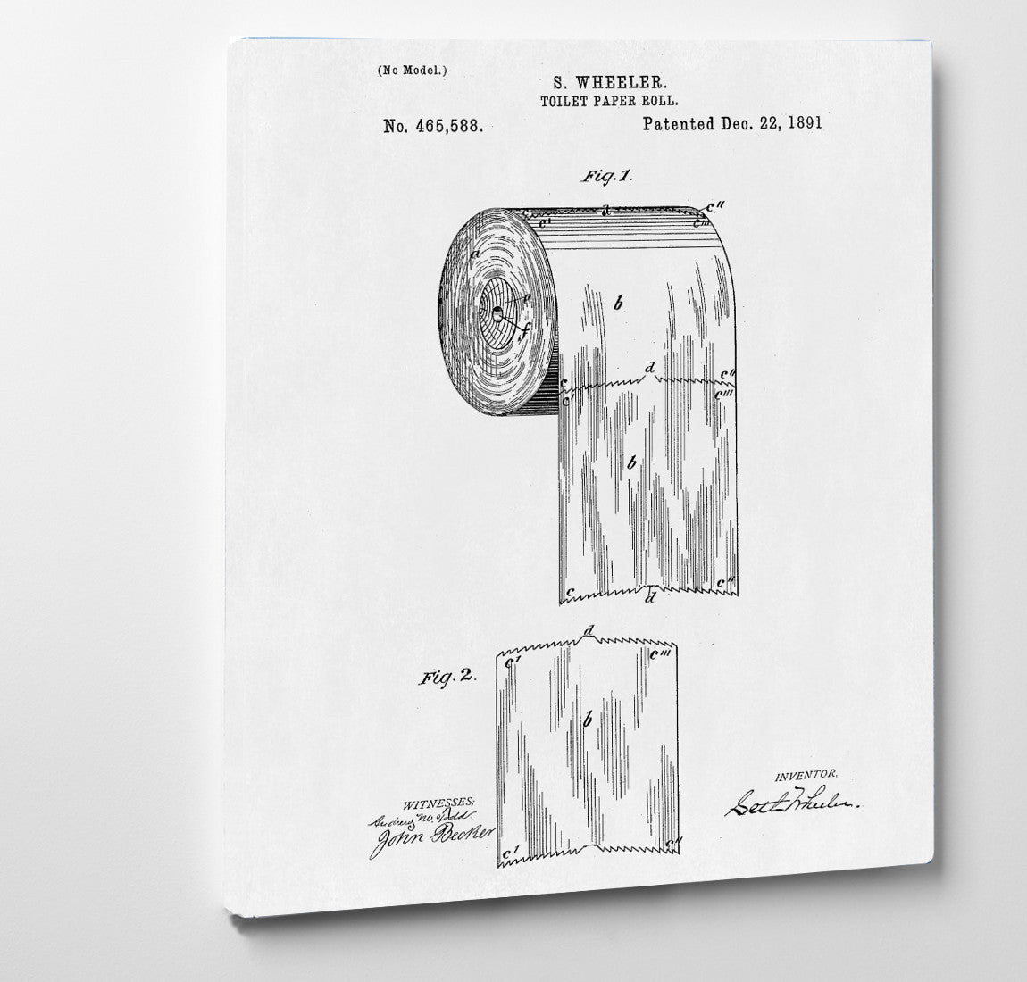 Toilet Paper Patent Print Bathroom Blueprint Wall Art Poster - OnTrendAndFab