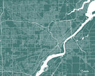 Toledo City Street Map Print Feature Wall Art Poster
