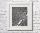 Toledo City Street Map Print Feature Wall Art Poster