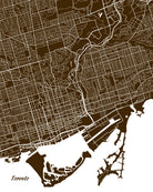 Toronto City Street Map Print Feature Wall Art Poster