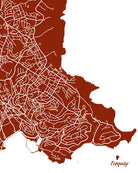 Torquay, England City Street Map Print Feature Wall Art Poster