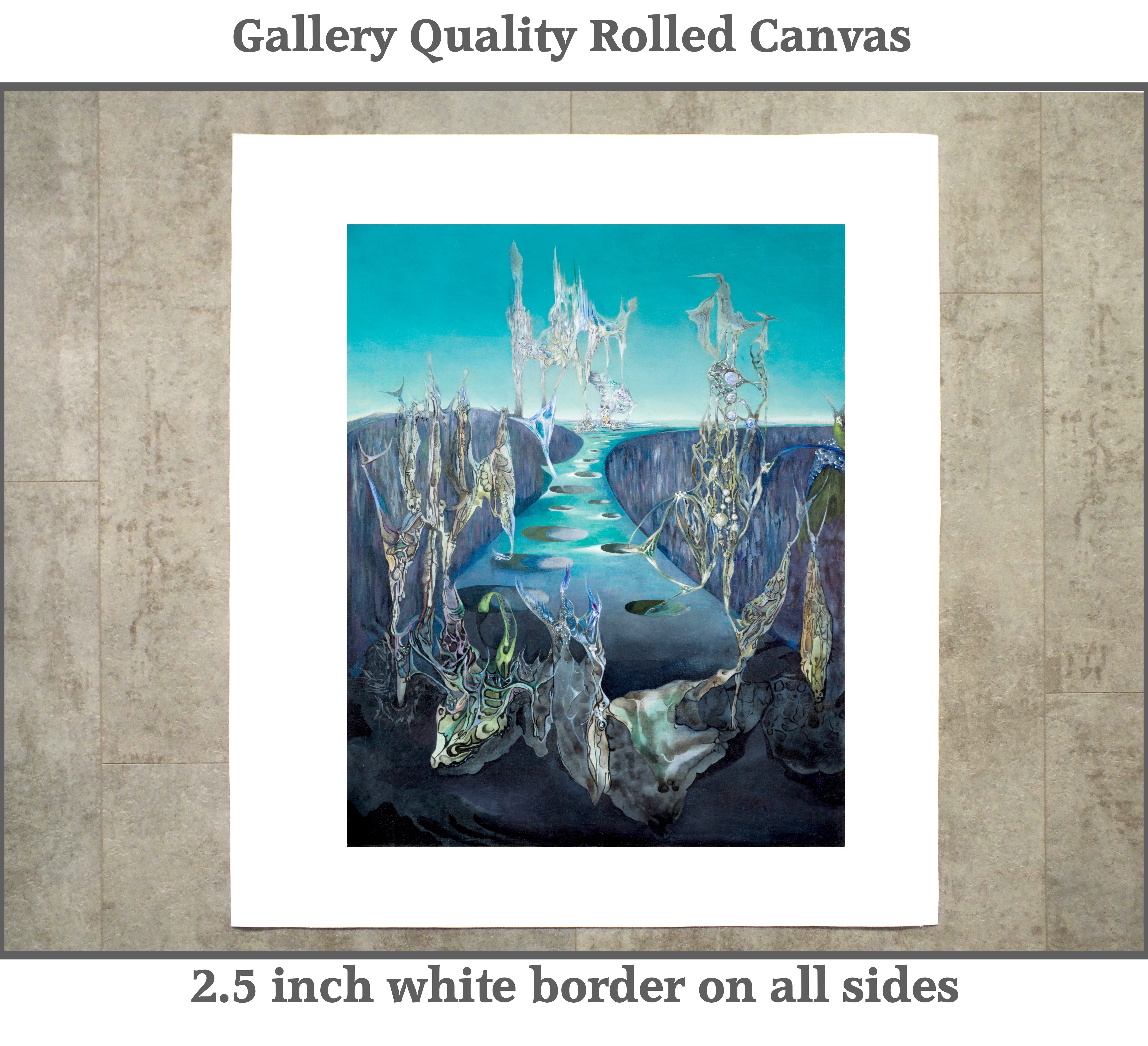 Wolfgang Paalen, Surrealist Art : Totemic Landscape, Gallery Quality Canvas Reproduction